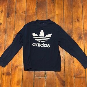 Adidas Dark Blue Crewneck with White Logo